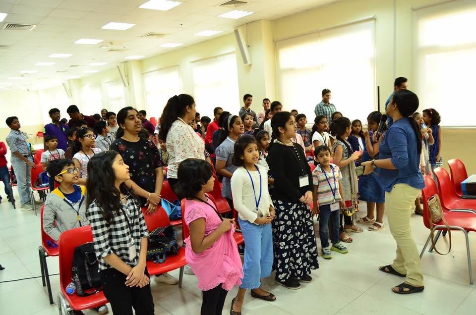 Children singing together at Sunday School